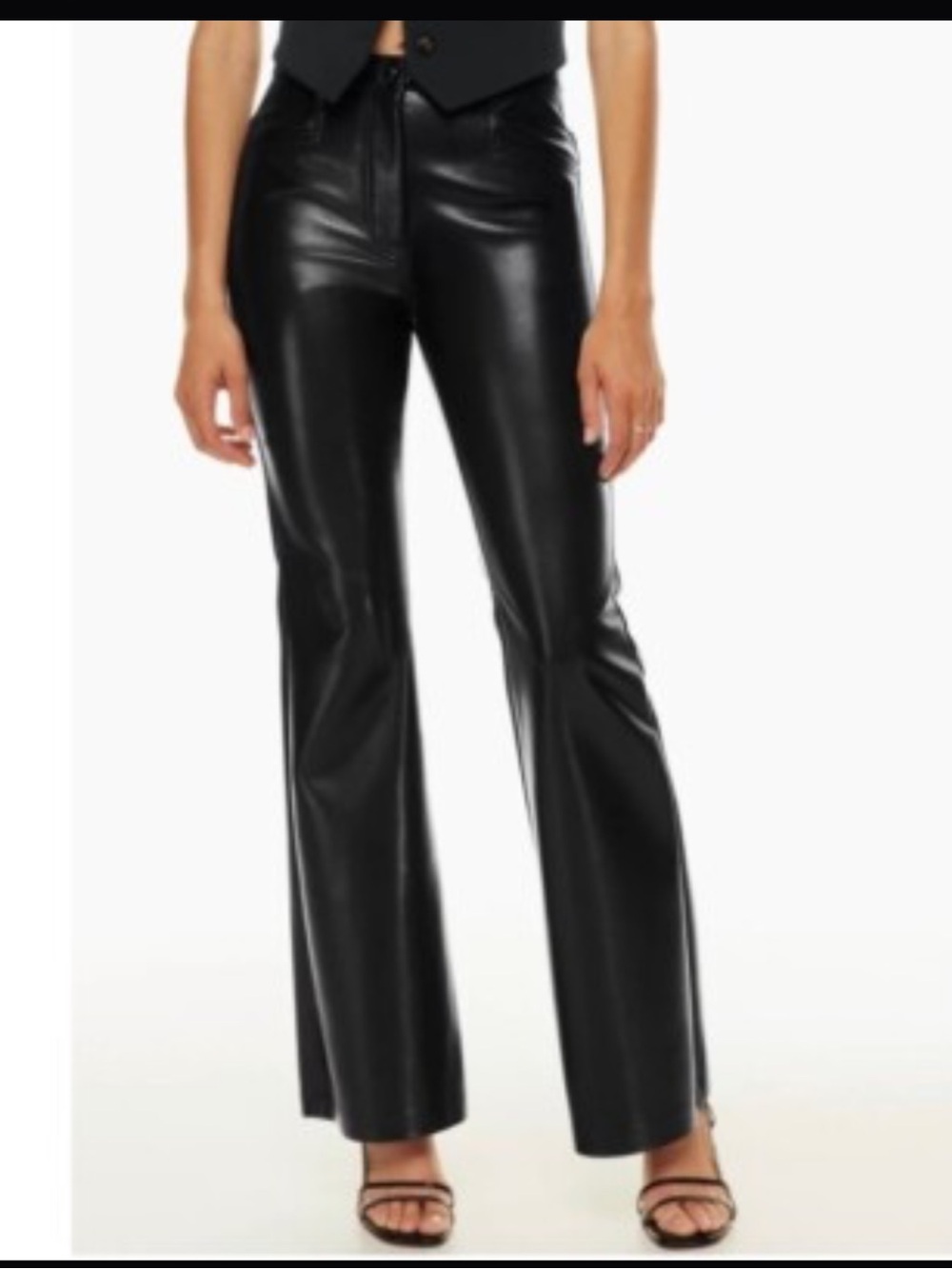 Wilfred Black Faux Leather High-Rise Pants Size 4